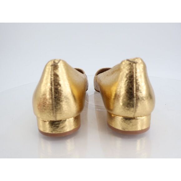 Steve Madden Blair Ballet Flats Size 11M Gold Black Cap Toe Slip On Shoes - Picture 6 of 12